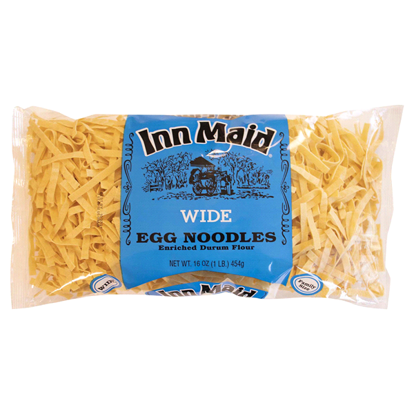 slide 1 of 5, Inn Maid Egg Noodles, Wide, 16 oz