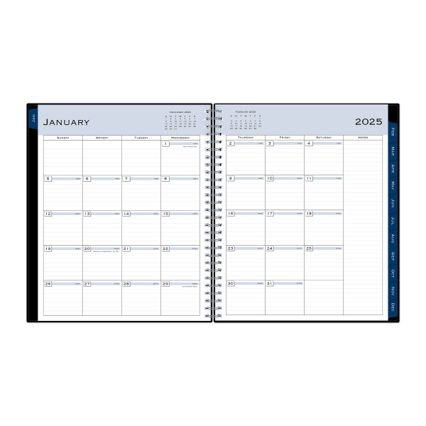slide 6 of 6, 2025 Blue Sky Monthly Planning Calendar, 8"" X 10"", Passages Solid Black, January To December, 1 ct