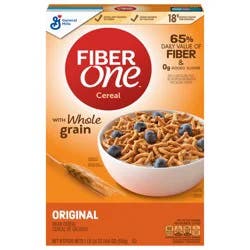 Fiber One Cereal, Original Bran, High Fiber Cereal Made with Whole Grain, 19.6 oz