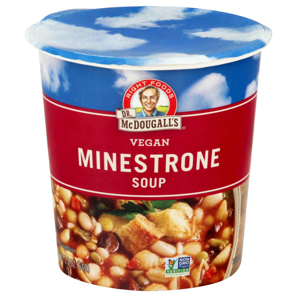 slide 1 of 1, Dr. McDougall's Soup, Vegan, Minestrone, 2.3 oz