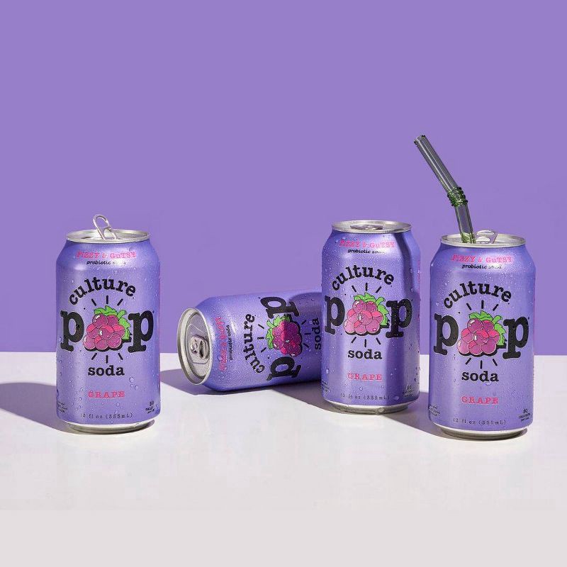 slide 3 of 5, Culture Pop Grape Soda - 12 fl oz Can, 12 fl oz