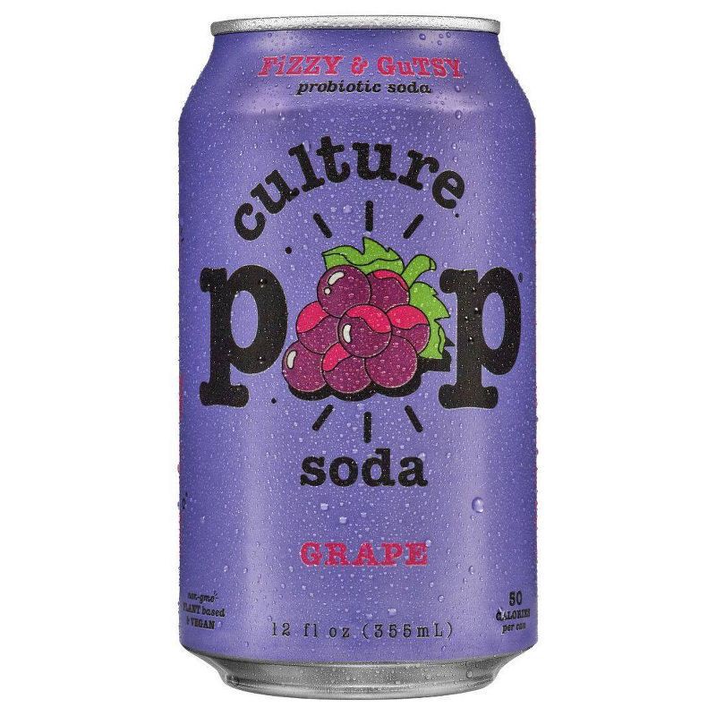 slide 1 of 5, Culture Pop Grape Soda - 12 fl oz Can, 12 fl oz