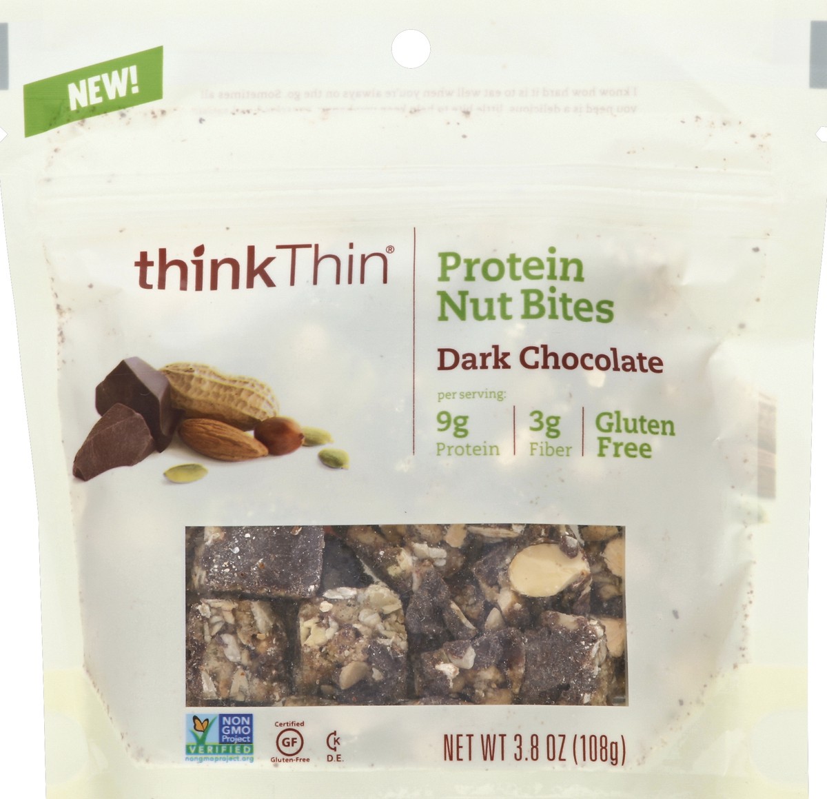 slide 1 of 3, thinkThin Protein Nut Bites 3.8 oz, 3.8 oz