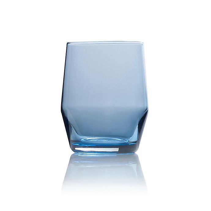 slide 1 of 2, Mikasa Swirl Edge Double Old Fashioned Glasses - Blue, 4 ct