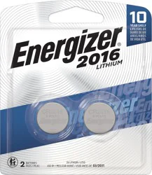 Energizer 2016 Batteries (2 Pack), 3V Lithium Coin Batteries