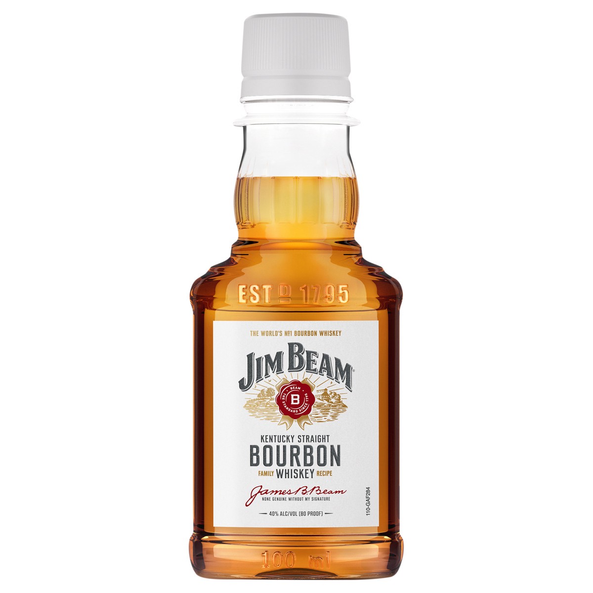 slide 1 of 2, Jim Beam Kentucky Straight Bourbon Whiskey 100 ml, 100 ml