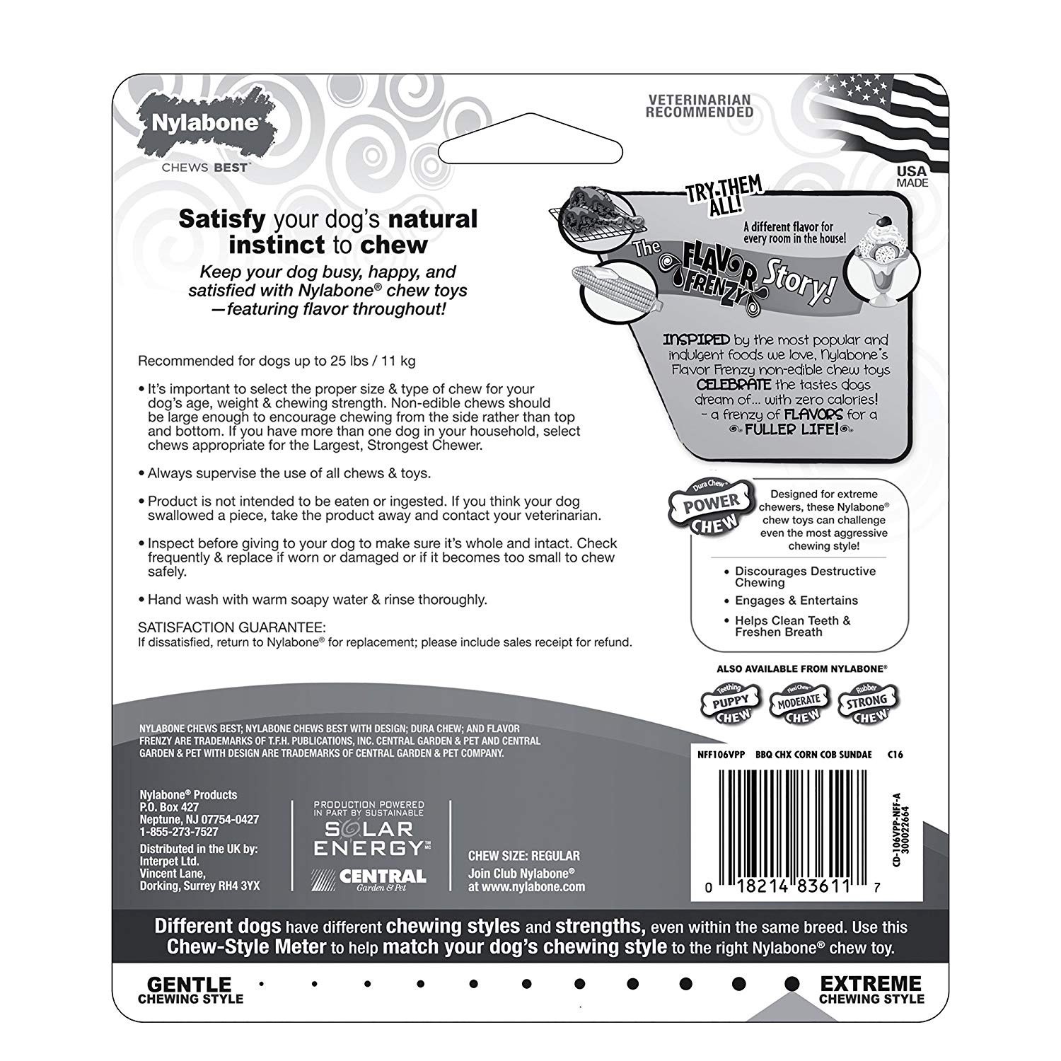 slide 6 of 9, Nylabone Flavor Frenzy Power Chew Triple Pack Chicken, Corn, & Ice Cream Sundae Small/Regular - Up to 25 Ibs.(3 Count), 4.8 oz; SM