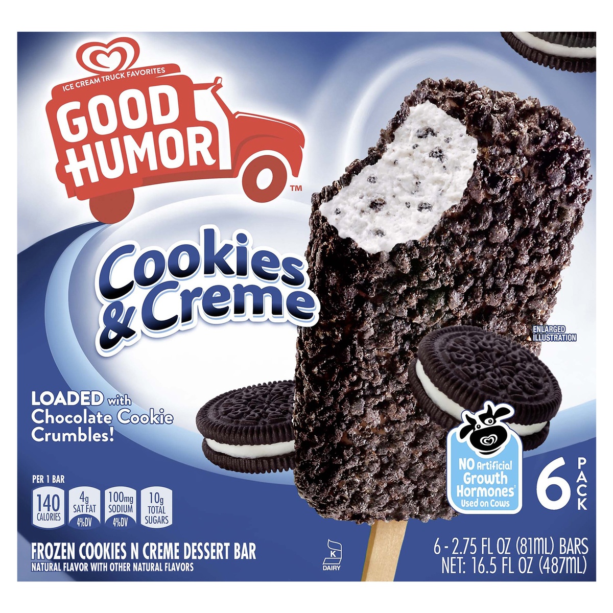 slide 1 of 5, Good Humor Cookies & Crème Frozen Dessert Bars - 16.5oz/6ct, 6 ct