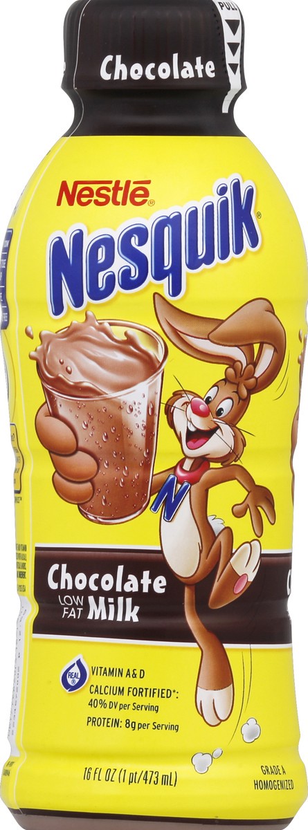 slide 2 of 5, Nesquik Milk, Reduced Fat, Chocolate, 16 oz