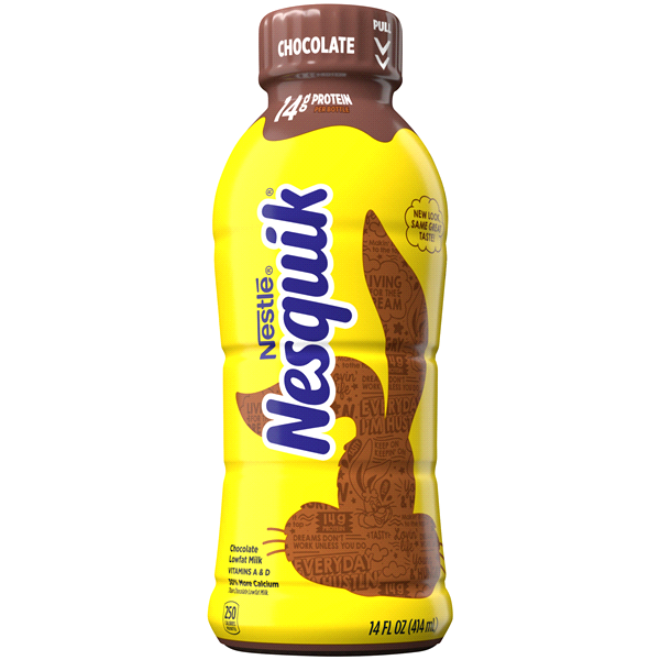 slide 1 of 5, Nesquik Milk, Reduced Fat, Chocolate, 16 oz