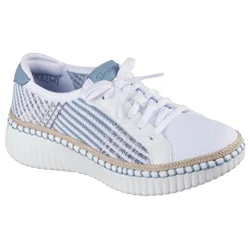 Skechers Wilshire Blvd Breezy Stroll, White Blue, Size 6