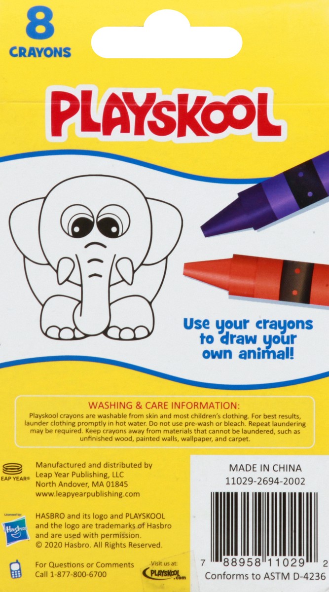 slide 9 of 11, Playskool Non-Toxic Washable Crayons 8 ea, 8 ct