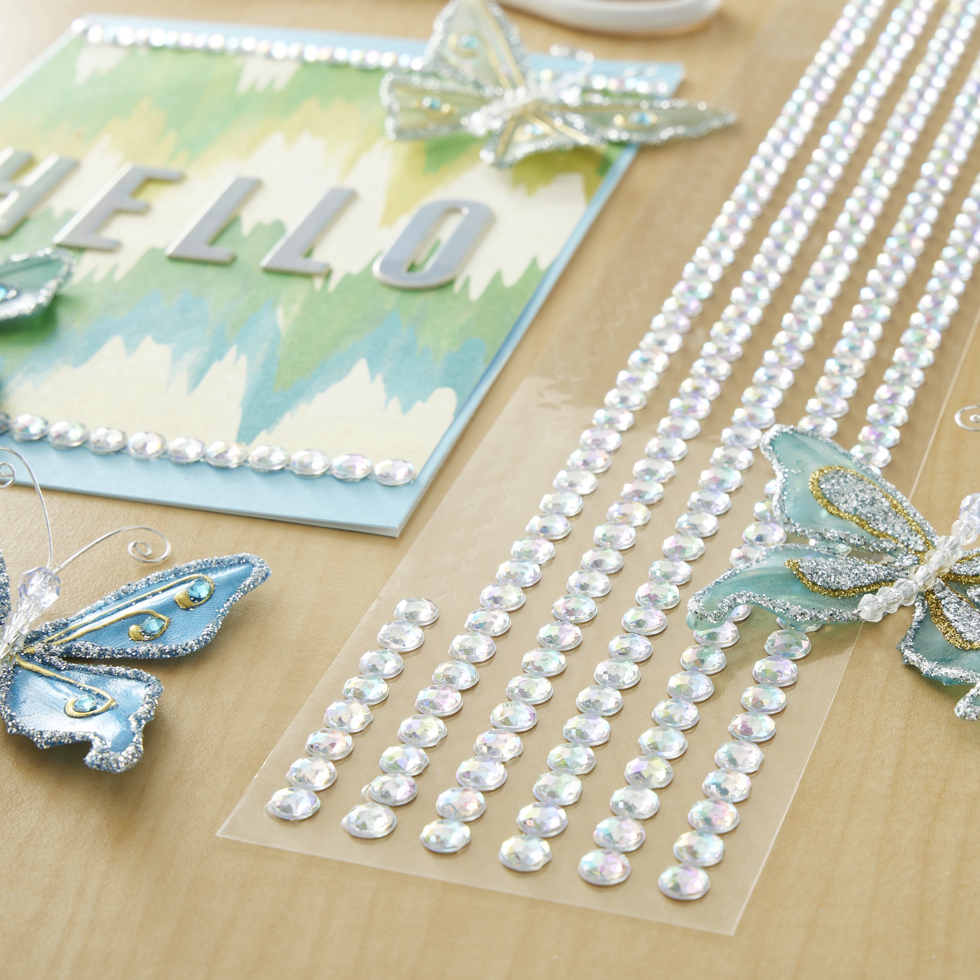 slide 4 of 4, 6-Piece Iridescent Clear Rhinestone Borders By Recollections, 6 ct