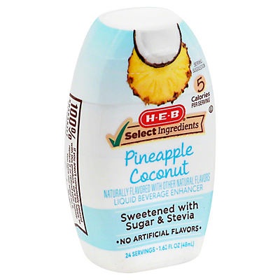 slide 1 of 1, H-E-B Select Ingredients Pineapple Coconut Drink Enhancer, 1.62 oz