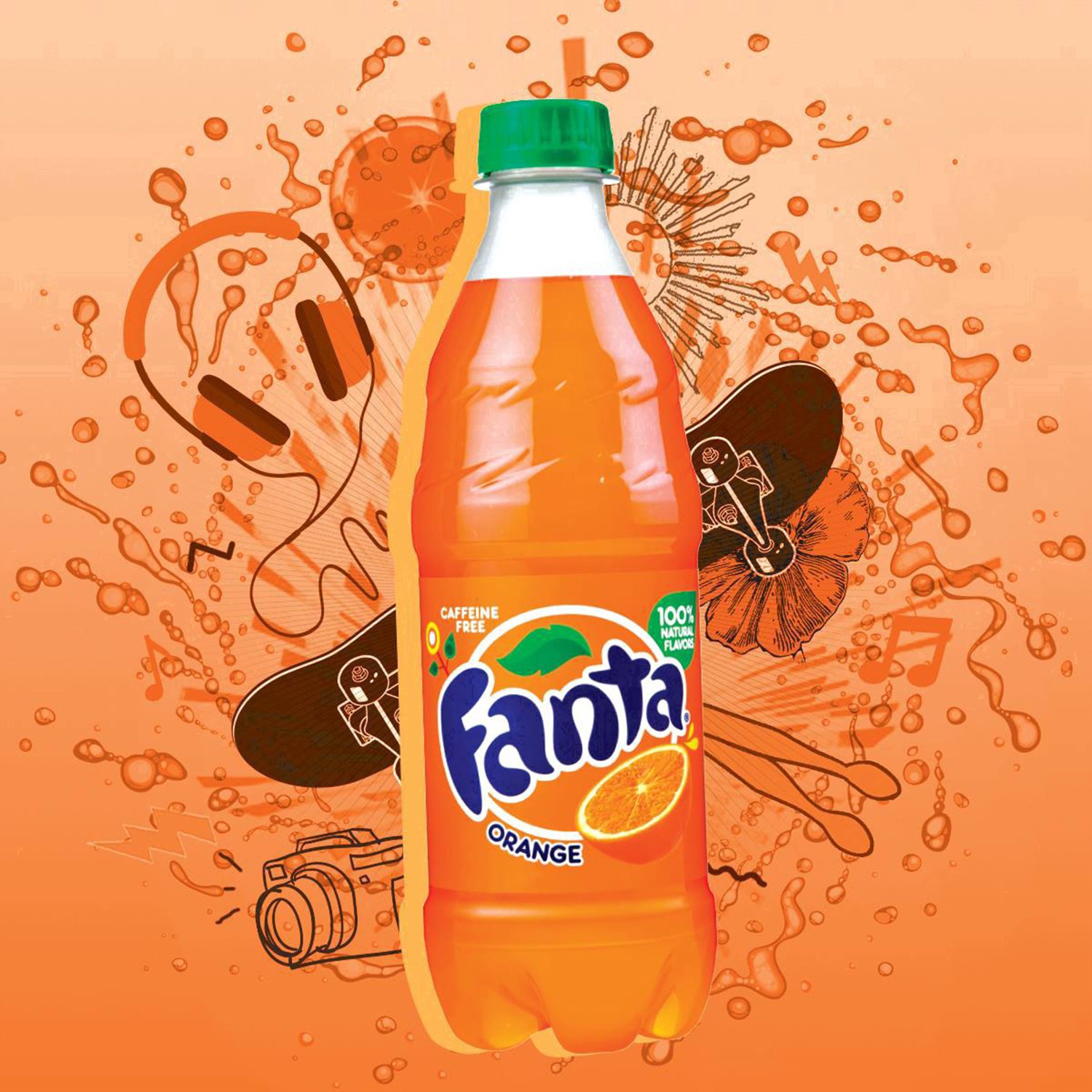 slide 19 of 52, Fanta Orange Soda Fruit Flavored Soft Drink, 20 fl oz, 20 fl oz