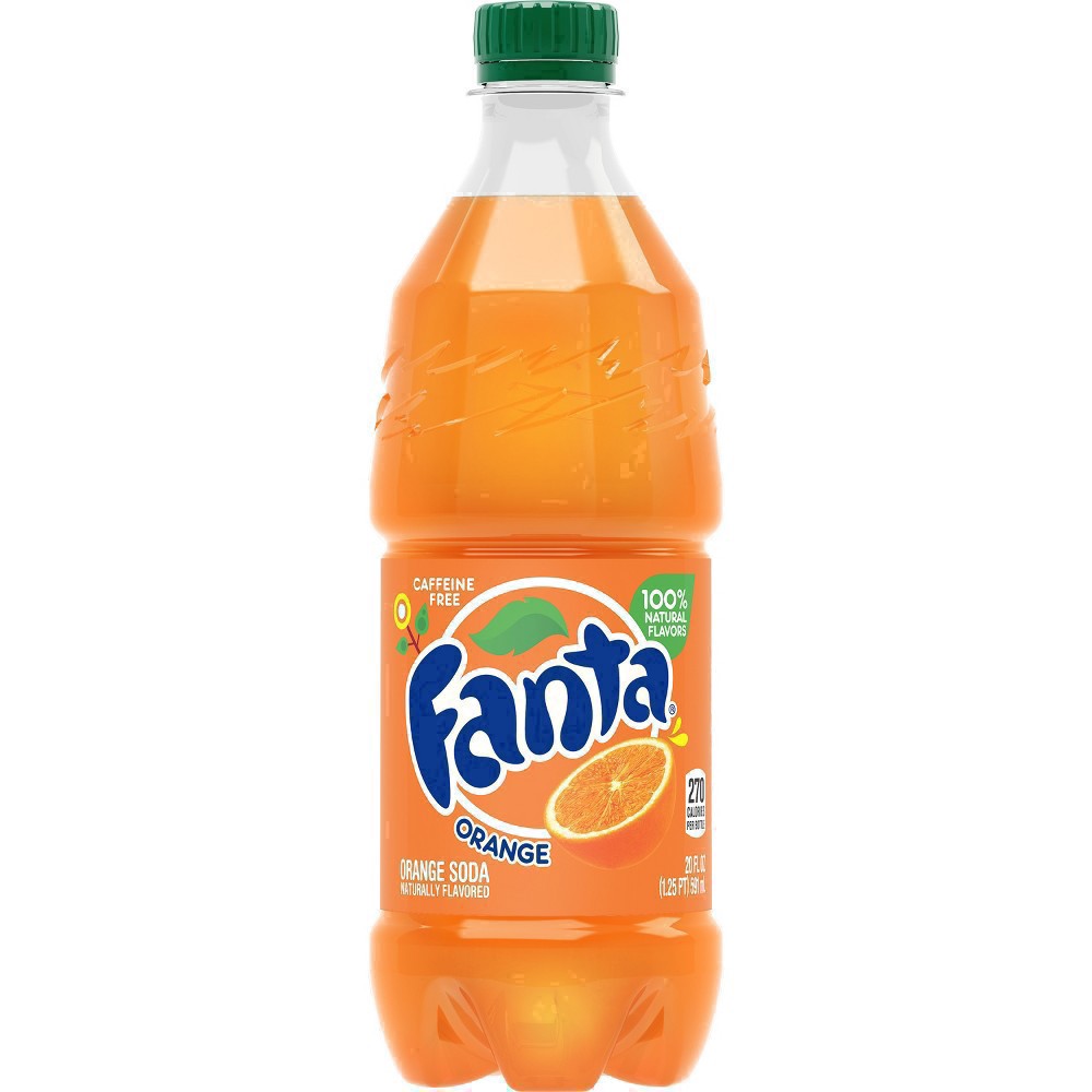 slide 21 of 52, Fanta Orange Soda Fruit Flavored Soft Drink, 20 fl oz, 20 fl oz