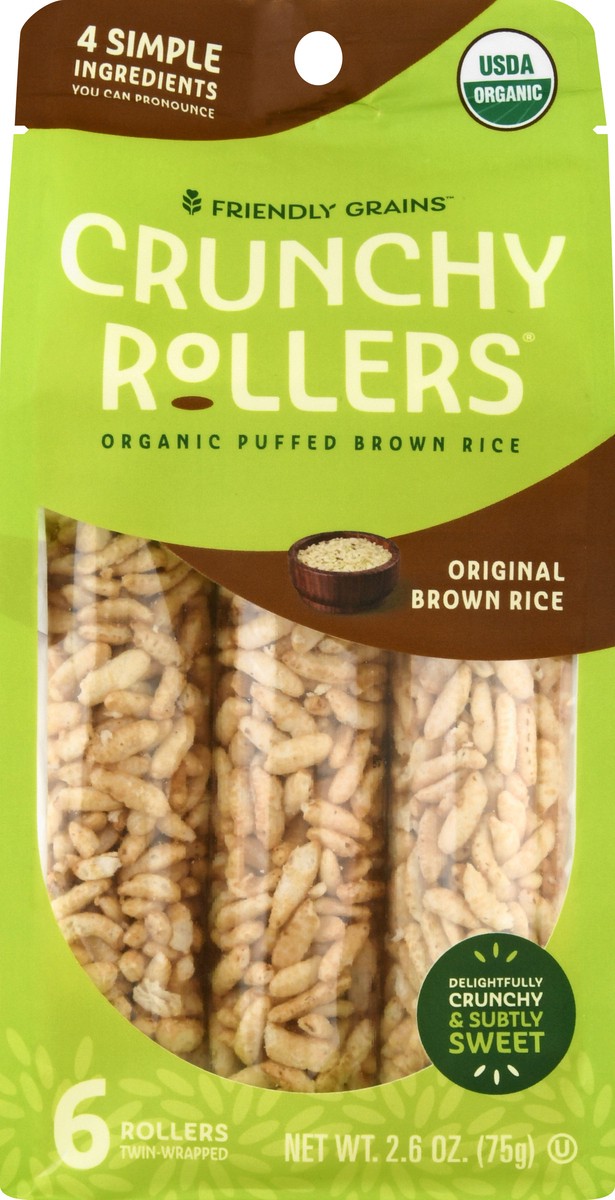 slide 1 of 12, Friendly Grains Original Brown Rice Crunchy Rollers 6 ea, 6 ct