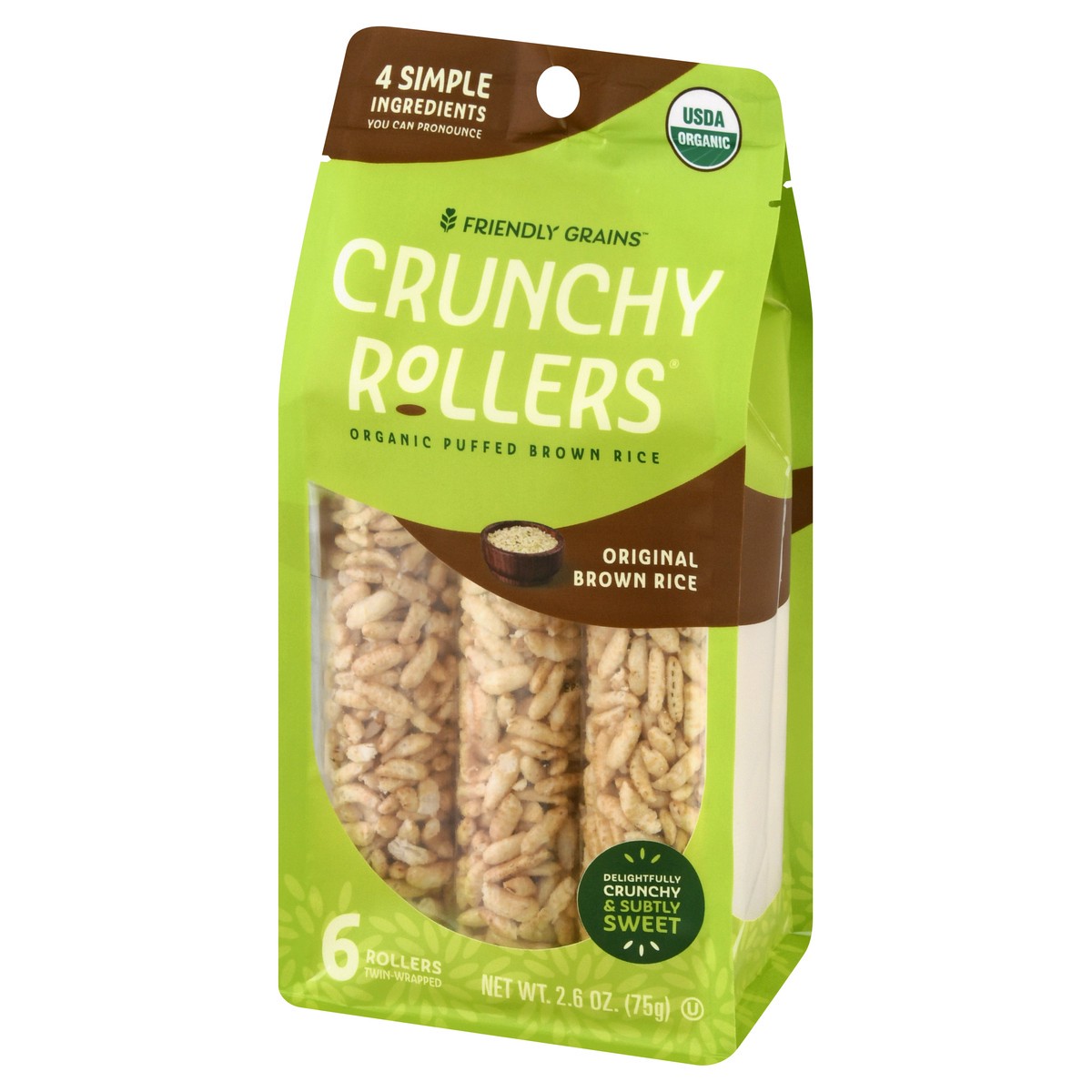 slide 7 of 12, Friendly Grains Original Brown Rice Crunchy Rollers 6 ea, 6 ct