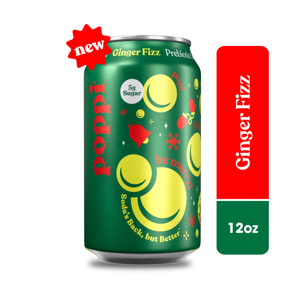 slide 1 of 3, Poppi Prebiotic Ginger Ale 12fz - 12 FZ, 12 fl oz