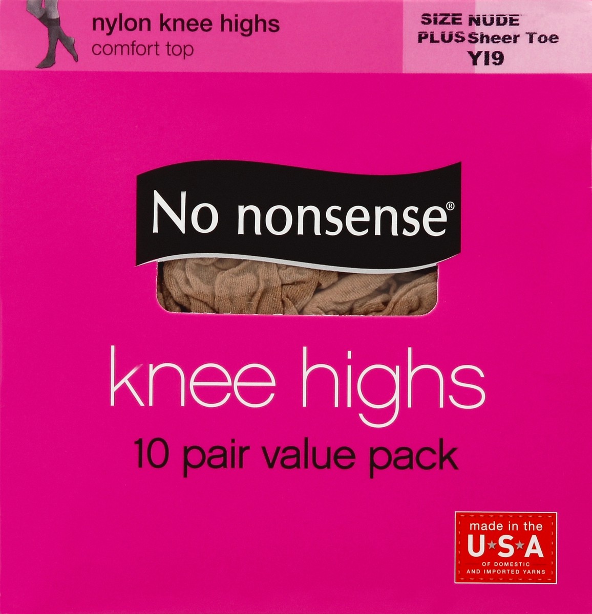 slide 4 of 4, No Nonsense Women's Sheer Toe Knee Highs, 10 ct