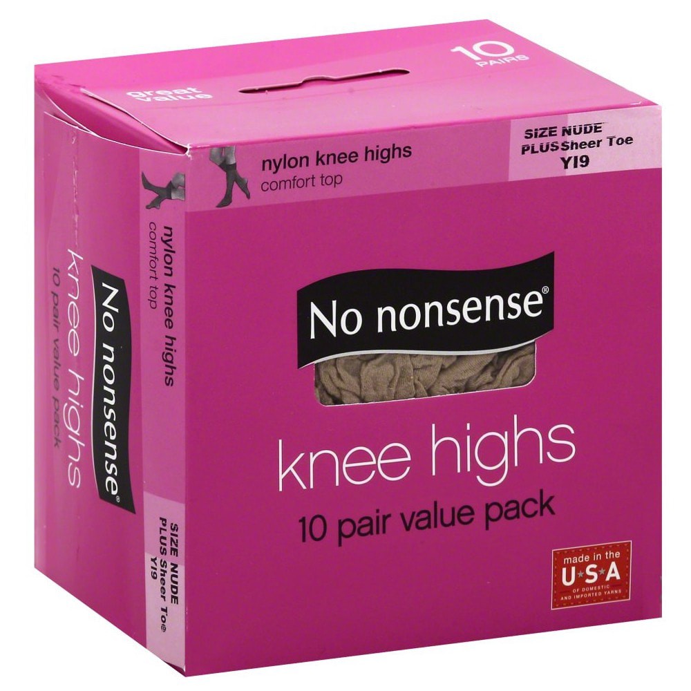 slide 1 of 4, No Nonsense Women's Sheer Toe Knee Highs, 10 ct