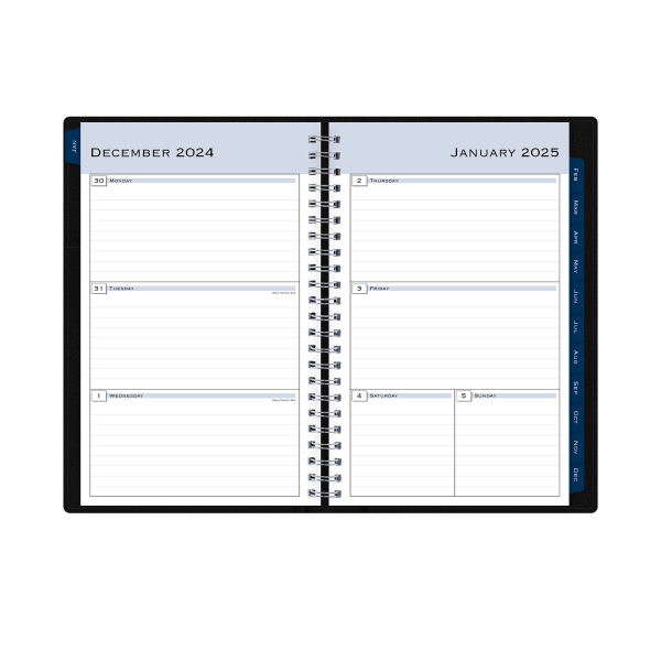 slide 7 of 7, 2025 Blue Sky Weekly/Monthly Refillable Planning Calendar, 5"" X 8"", Solid Black, January To December, 1 ct