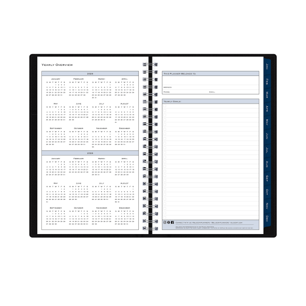 slide 4 of 7, 2025 Blue Sky Weekly/Monthly Refillable Planning Calendar, 5"" X 8"", Solid Black, January To December, 1 ct