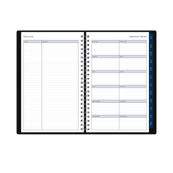 slide 2 of 7, 2025 Blue Sky Weekly/Monthly Refillable Planning Calendar, 5"" X 8"", Solid Black, January To December, 1 ct