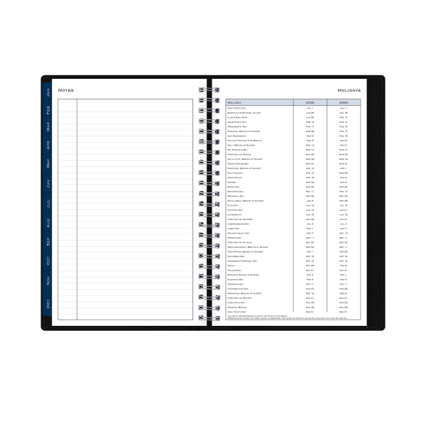 slide 5 of 7, 2025 Blue Sky Weekly/Monthly Refillable Planning Calendar, 5"" X 8"", Solid Black, January To December, 1 ct