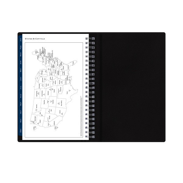 slide 6 of 7, 2025 Blue Sky Weekly/Monthly Refillable Planning Calendar, 5"" X 8"", Solid Black, January To December, 1 ct