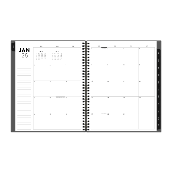 slide 2 of 7, 2025 Blue Sky Weekly/Monthly Planning Calendar, 8-1/2"" X 11"", Gray, January To December, 1 ct