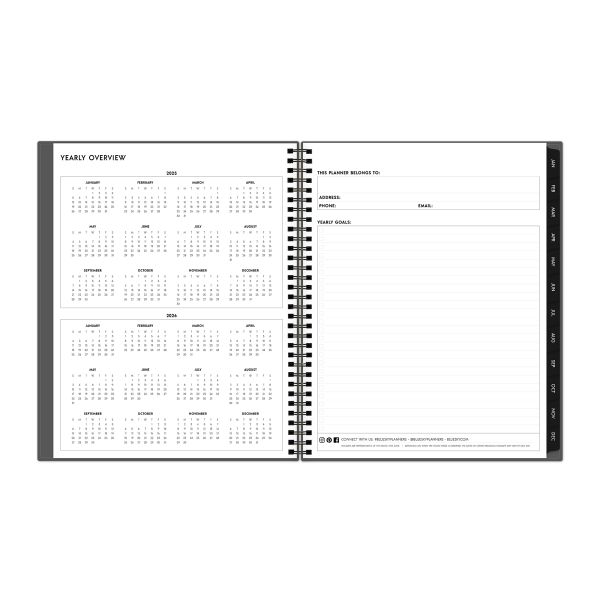slide 3 of 7, 2025 Blue Sky Weekly/Monthly Planning Calendar, 8-1/2"" X 11"", Gray, January To December, 1 ct