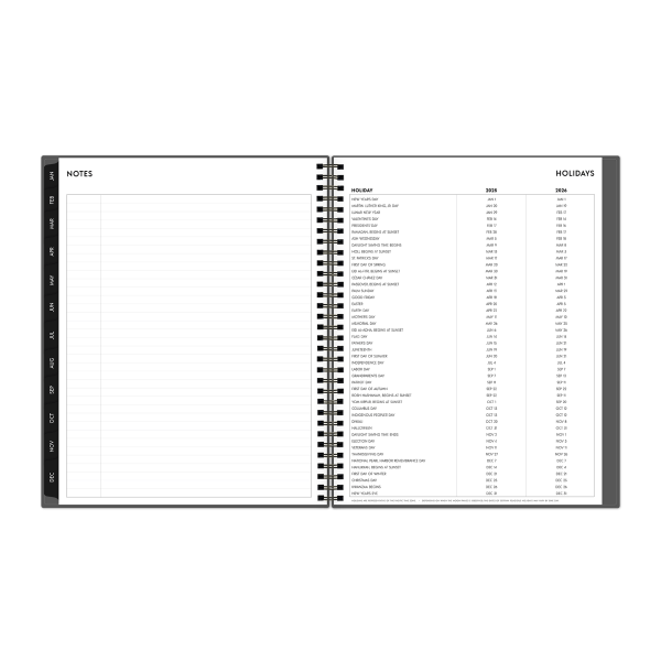 slide 7 of 7, 2025 Blue Sky Weekly/Monthly Planning Calendar, 8-1/2"" X 11"", Gray, January To December, 1 ct