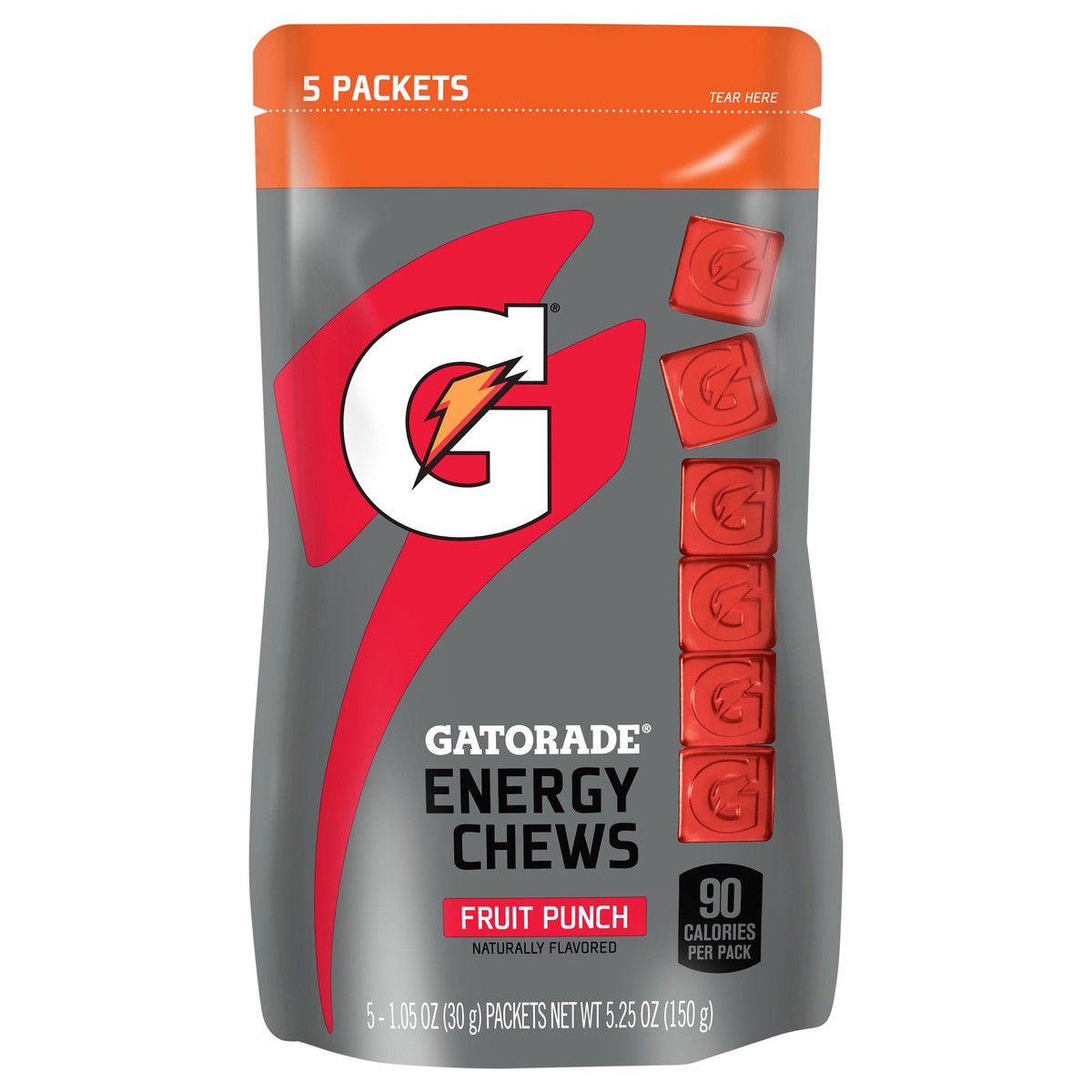 slide 1 of 6, Gatorade Energy Chews Fruit Punch 1 Oz 5 Count, 5 ct; 1 oz