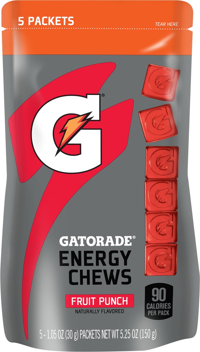 slide 2 of 6, Gatorade Energy Chews Fruit Punch 1 Oz 5 Count, 5 ct; 1 oz