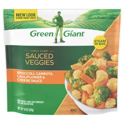Green Giant Simply Steam Sauced Veggies, Broccoli, Carrots, Cauliflower & Cheese Sauce, 10 ounces (Frozen)