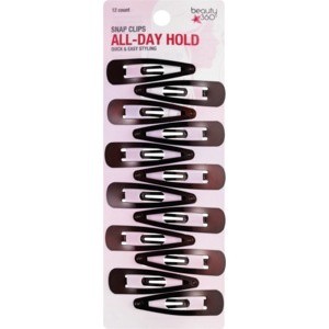 slide 1 of 1, Beauty 360 All-Day Hold Snap Clips, 12 ct