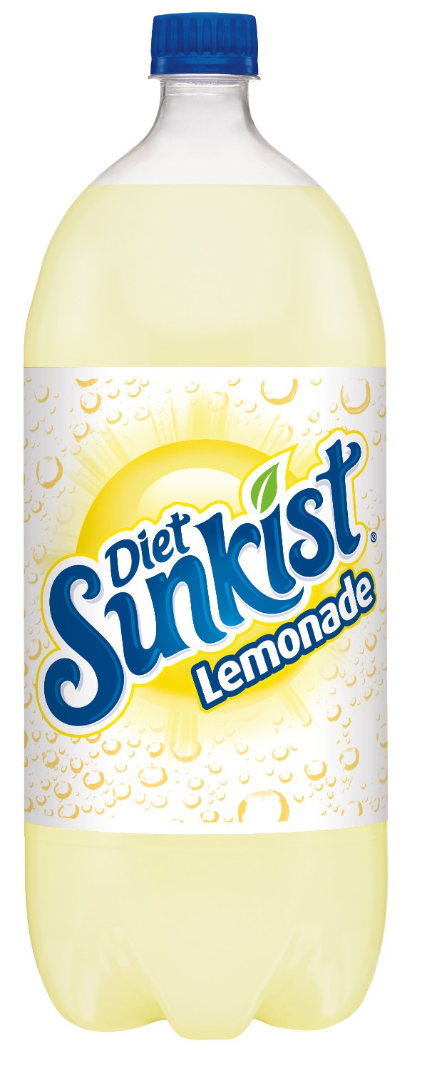 slide 1 of 1, Diet Sunkist Sparkling Lemonade Soda bottle - 2 liter, 1 ct