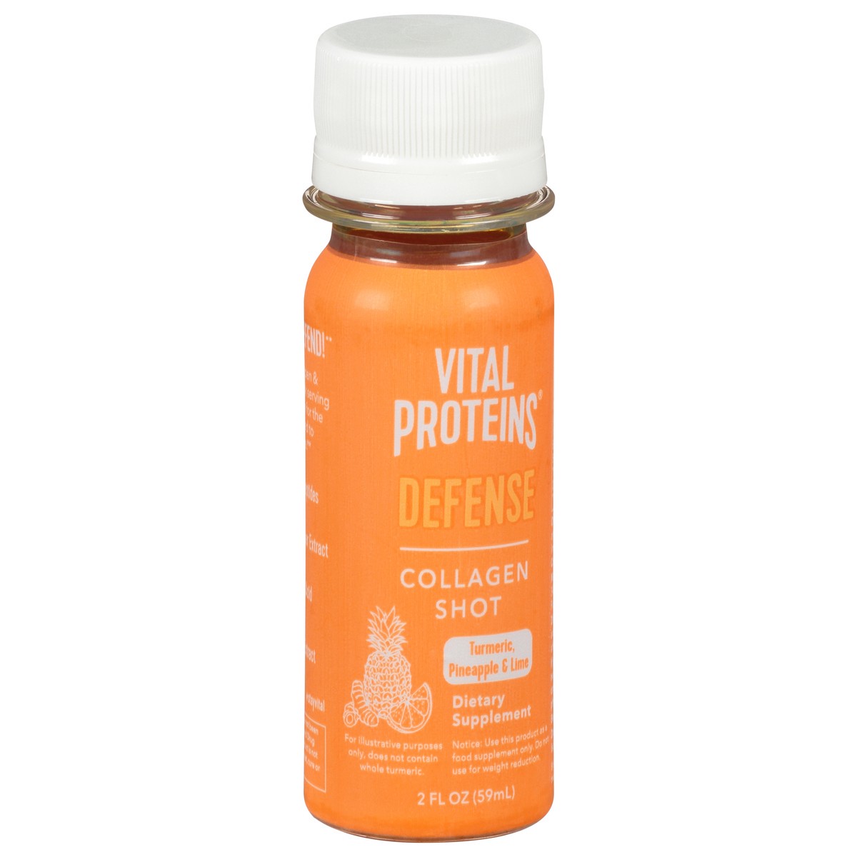 slide 2 of 9, Vital Proteins Defense Turmeric, Pineapple & Lime Collagen Shot 2 oz, 2 oz