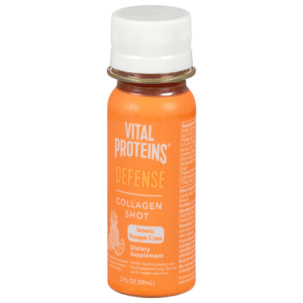 slide 3 of 9, Vital Proteins Defense Turmeric, Pineapple & Lime Collagen Shot 2 oz, 2 oz