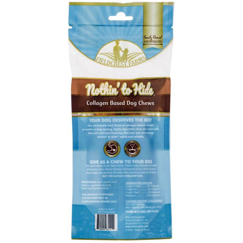 slide 4 of 4, Fieldcrest Farms Nothin' to Hide 5 Inch Small Rolls Premium Dog Chews 2 ea, 2 ct