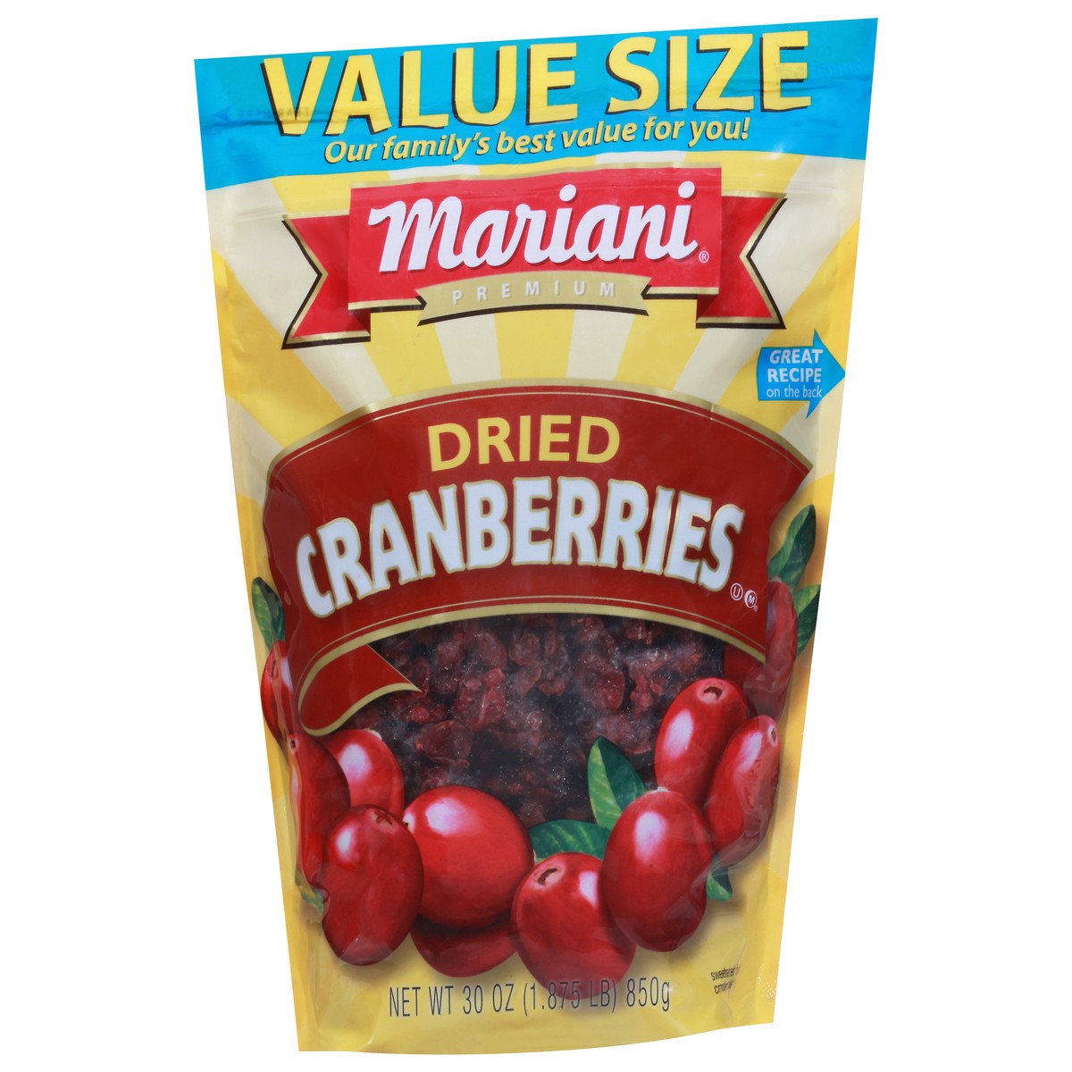 slide 2 of 9, Mariani Premium Dried Cranberries Value Size 30 oz, 