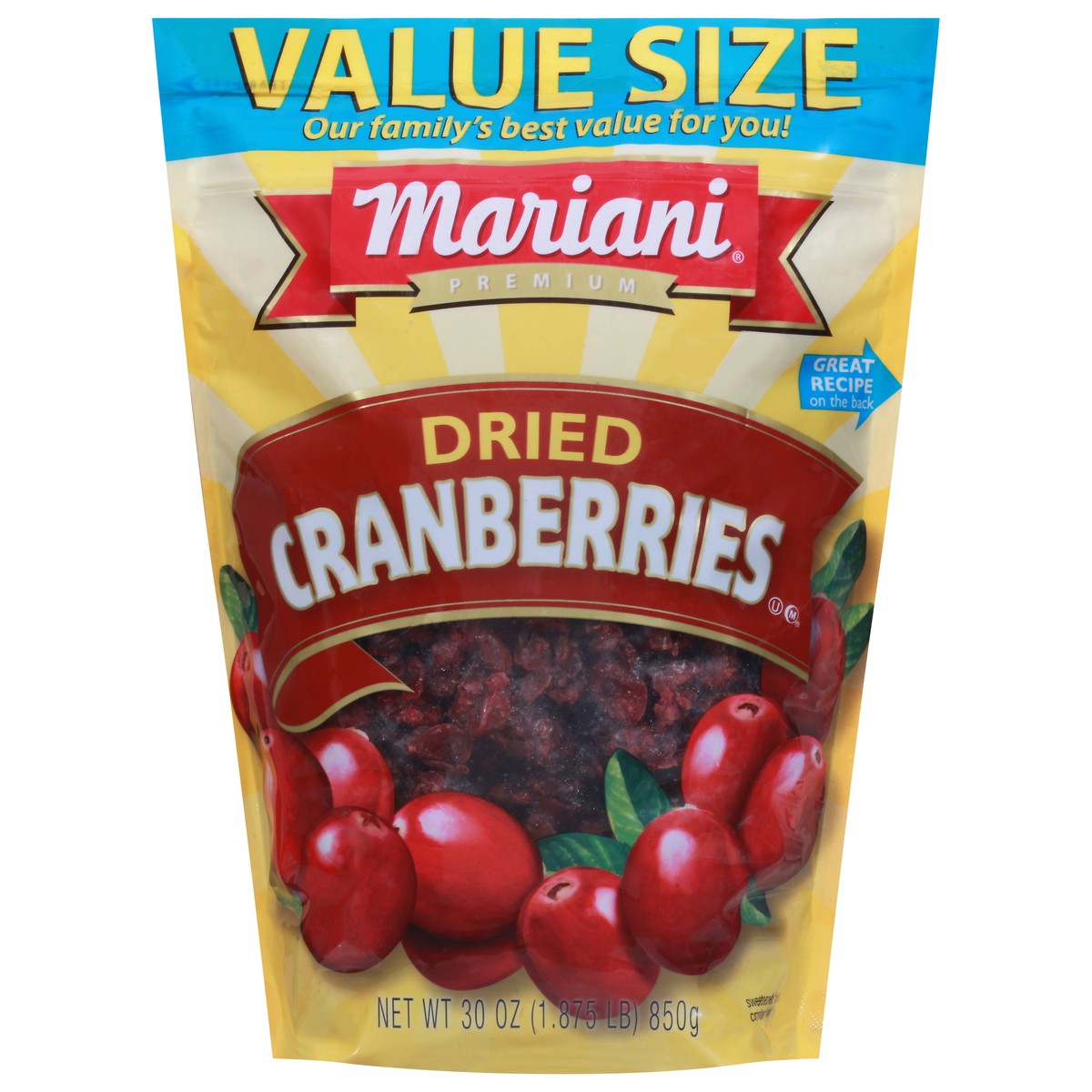 slide 1 of 9, Mariani Premium Dried Cranberries Value Size 30 oz, 