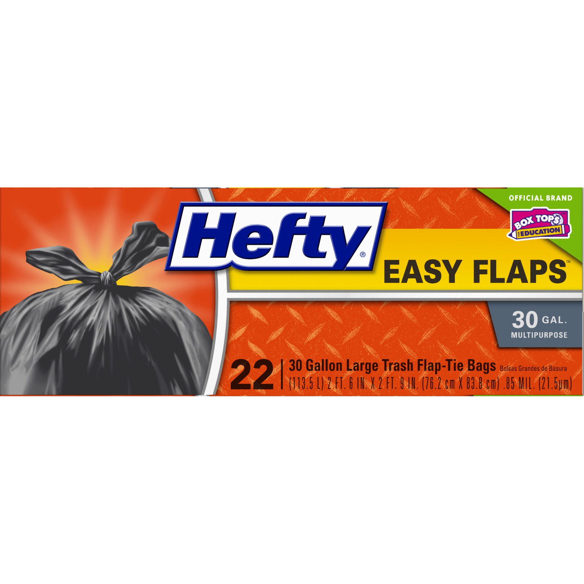 slide 5 of 6, Hefty Easy Flaps Large Flaps 30 Gallon Trash Bags, 22 ct
