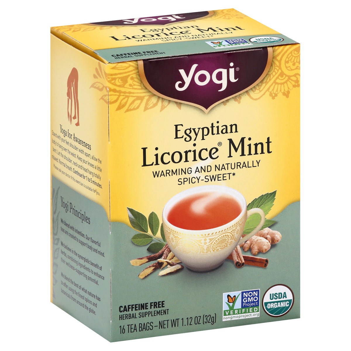 slide 6 of 9, Yogi Tea Egyptian Licorice Mint, Organic Herbal Tea, Wellness Tea Bags, 16 Count, 16 ct