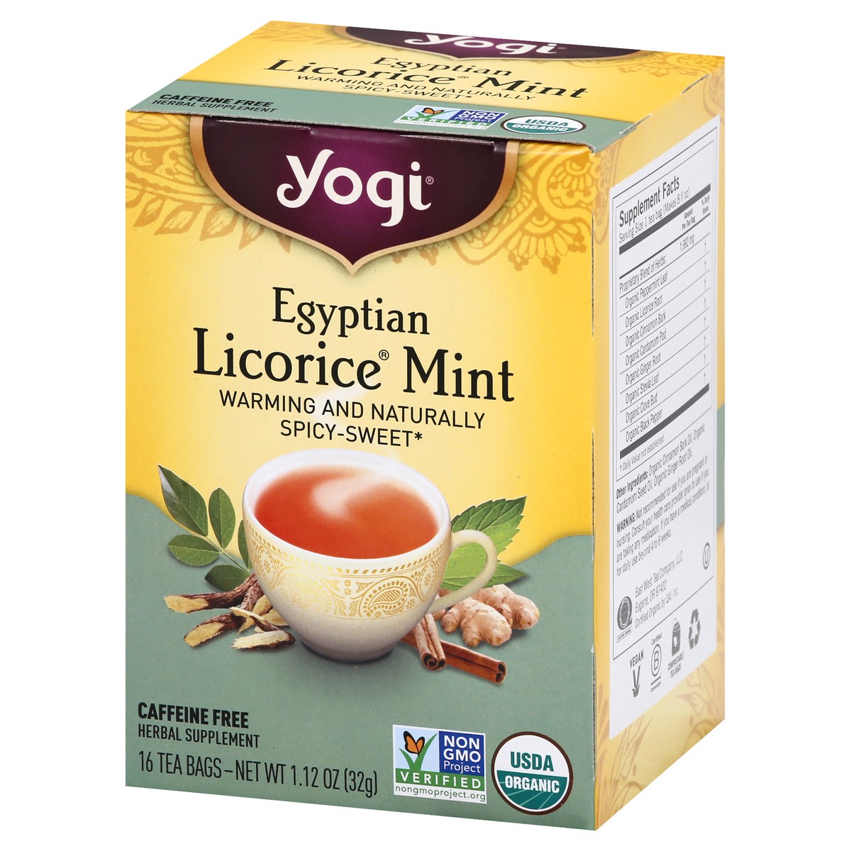 slide 9 of 9, Yogi Tea Egyptian Licorice Mint, Organic Herbal Tea, Wellness Tea Bags, 16 Count, 16 ct