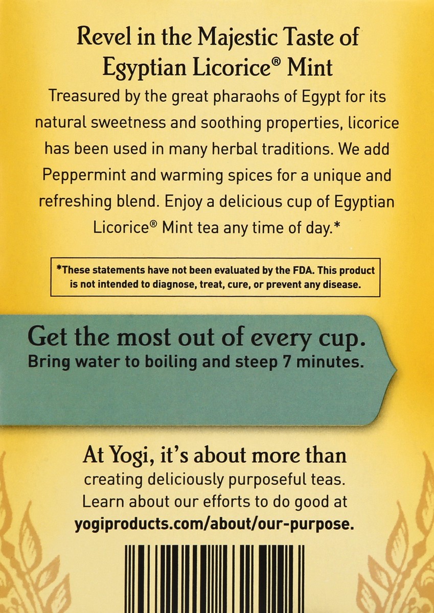 slide 3 of 9, Yogi Tea Egyptian Licorice Mint, Organic Herbal Tea, Wellness Tea Bags, 16 Count, 16 ct