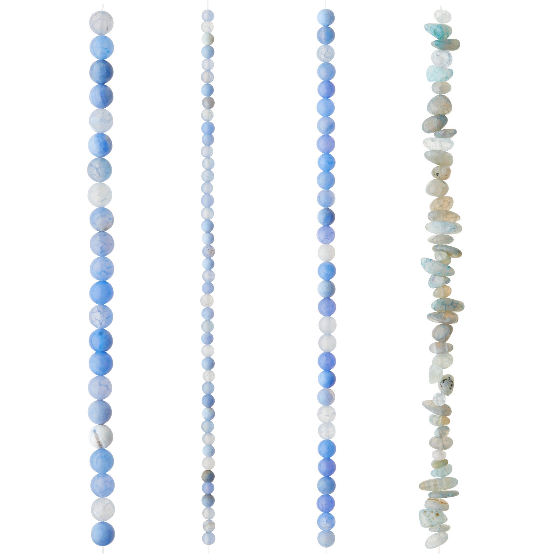 slide 3 of 3, Blue Agate Stone Beads Value Pack By Bead Landing, 28 in