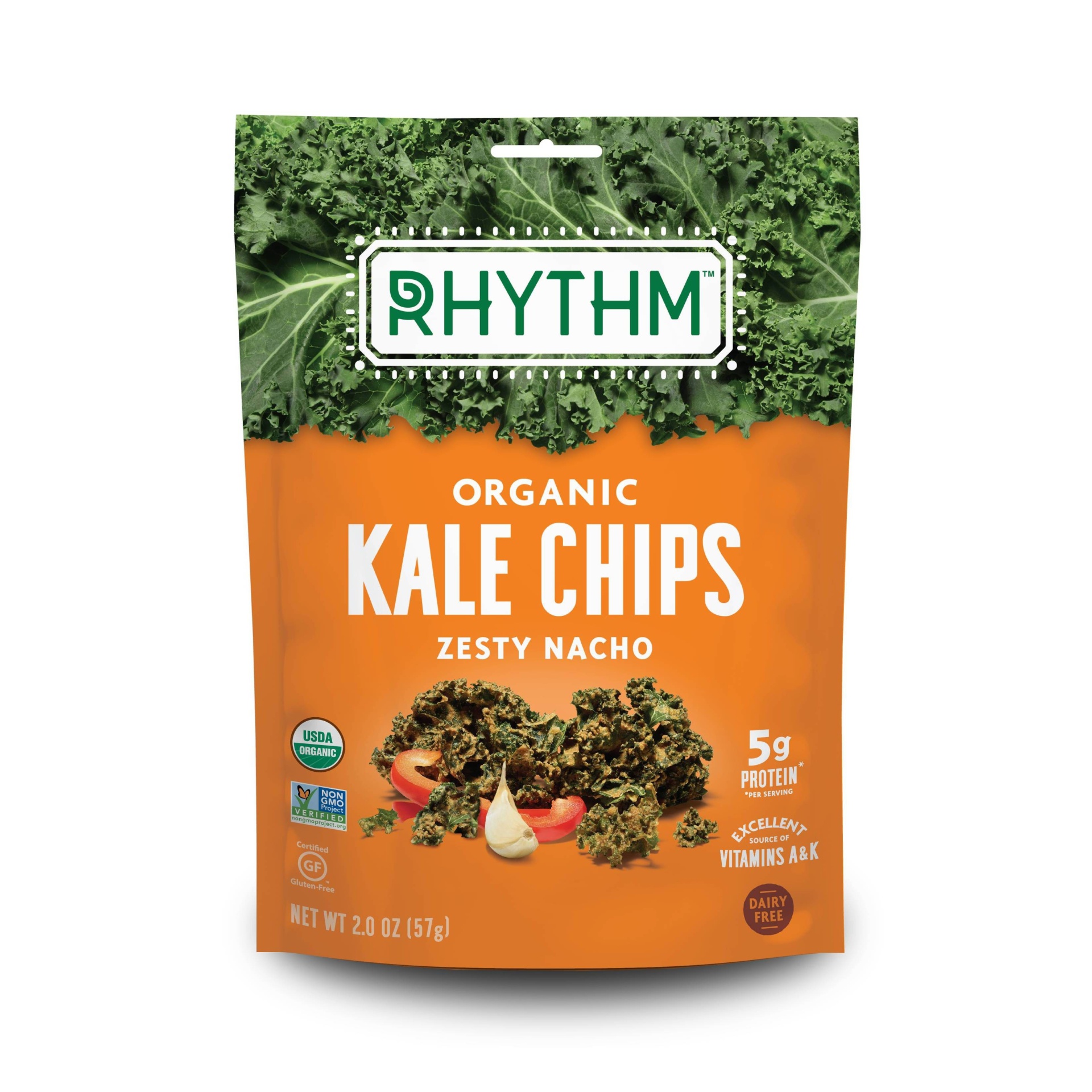 slide 1 of 4, Rhythm Superfoods Zesty Nacho Kale Chips, 2 oz