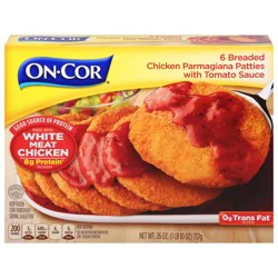 On-Cor Breaded Chicken Parmagiana Patties with Tomato Sauce 6 Each